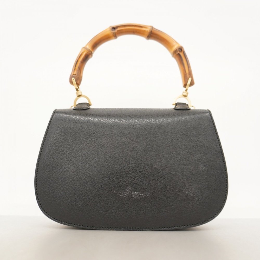 GUCCI Black Leather Bamboo Bag - Picture 15 of 15